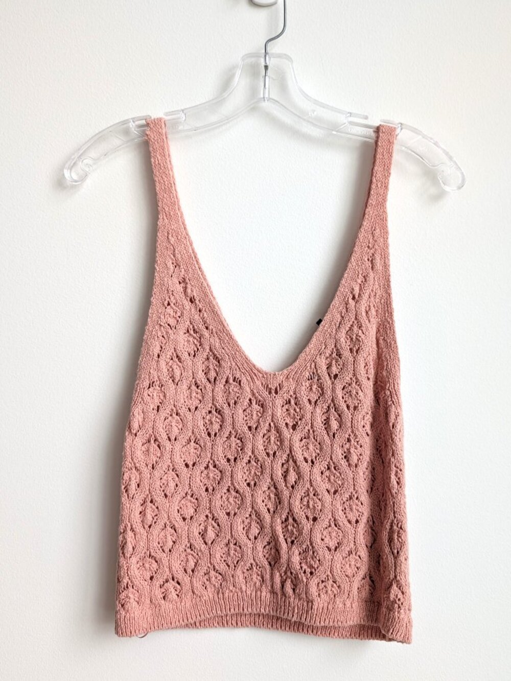 NWT ZARA Pointelle Knit V Neck Tank Top | Small